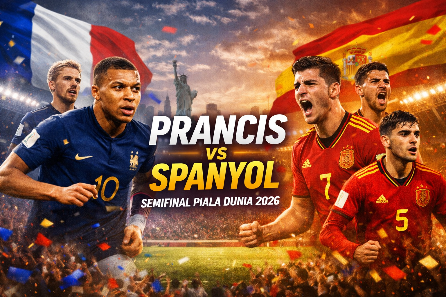 Live Streaming Prancis vs Spanyol Semifinal Piala Dunia 2026 Dini Hari Ini Pukul 02.00 WIB Menjadi Sajian Utama Jalalive