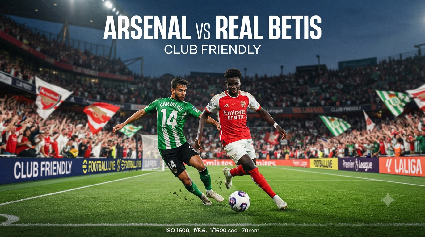 Streaming Arsenal vs Real Betis Club Friendly Dini Hari Ini Pukul 01.30 WIB di Tigoals – Nikmati Laga Pramusim Berkelas